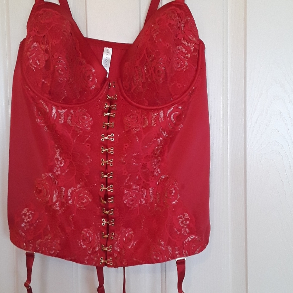 Cacique Bustier red lace size 40dd